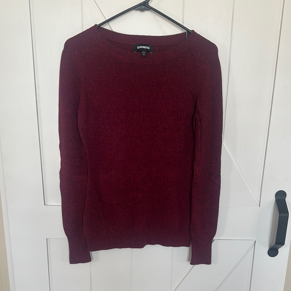 Express Women's Burgundy Sweater, Size L